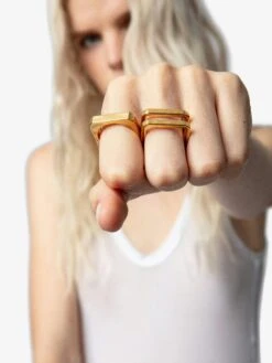 Zadig & Voltaire Cecilia Rings Old Gold 7 Zadig & Voltaire Cecilia Rings Old Gold -Zadig & Voltaire Clothing owjw00568 old gold hover