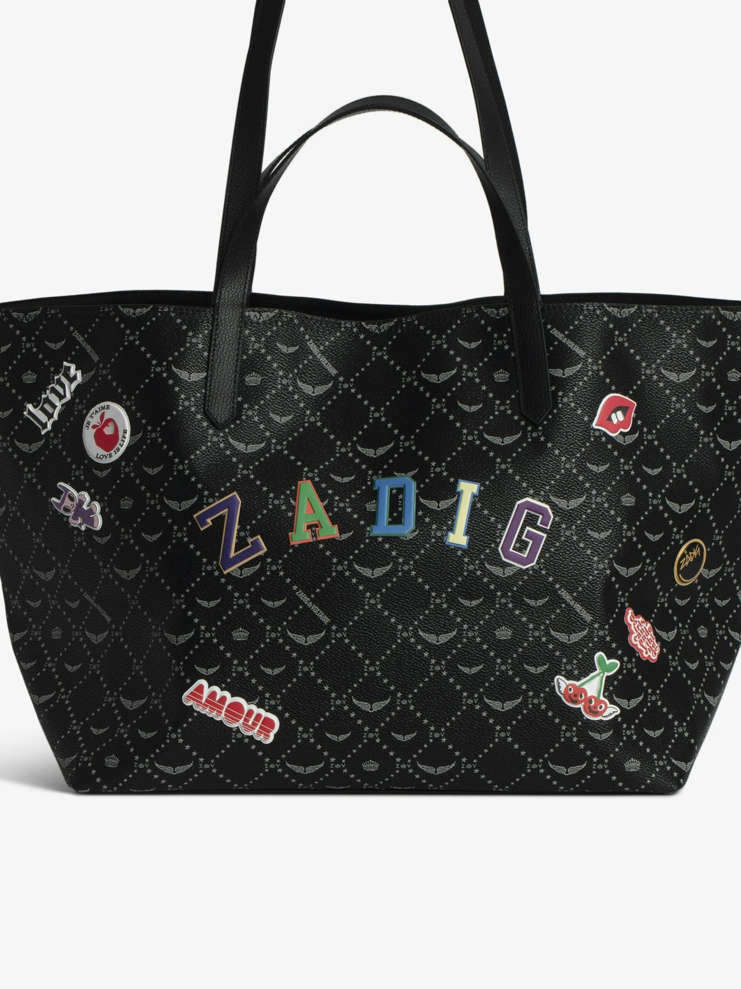 Zadig & Voltaire Z Monogram XL Shopper Graffiti Tote Bag Black 10 Zadig & Voltaire Z Monogram XL Shopper Graffiti Tote Bag Black - Image 8