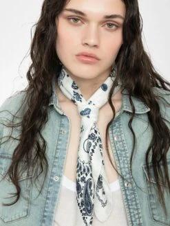 Zadig & Voltaire Debbie 65 Scarf Cloud -Zadig & Voltaire Clothing owsc01505 cloud hover