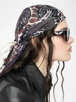 Zadig & Voltaire Debbie 85 Snakes Scarf Burgundy 10 Zadig & Voltaire Debbie 85 Snakes Scarf Burgundy -Zadig & Voltaire Clothing owsc01507 burgundy hover