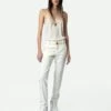 Zadig & Voltaire Christy Silk Camisole Ecru -Zadig & Voltaire Clothing pwgcp0702f ecru shooting