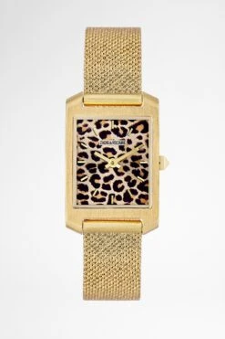 Zadig & Voltaire Leopard Printed Timeline Watch Steel