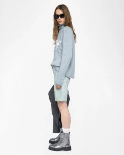 Zadig & Voltaire Mora Wool Sweater Light Blue -Zadig & Voltaire Clothing square kwsw02823 light blue addi 1