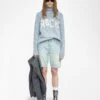 Zadig & Voltaire Mora Wool Sweater Light Blue -Zadig & Voltaire Clothing square kwsw02823 light blue shooting