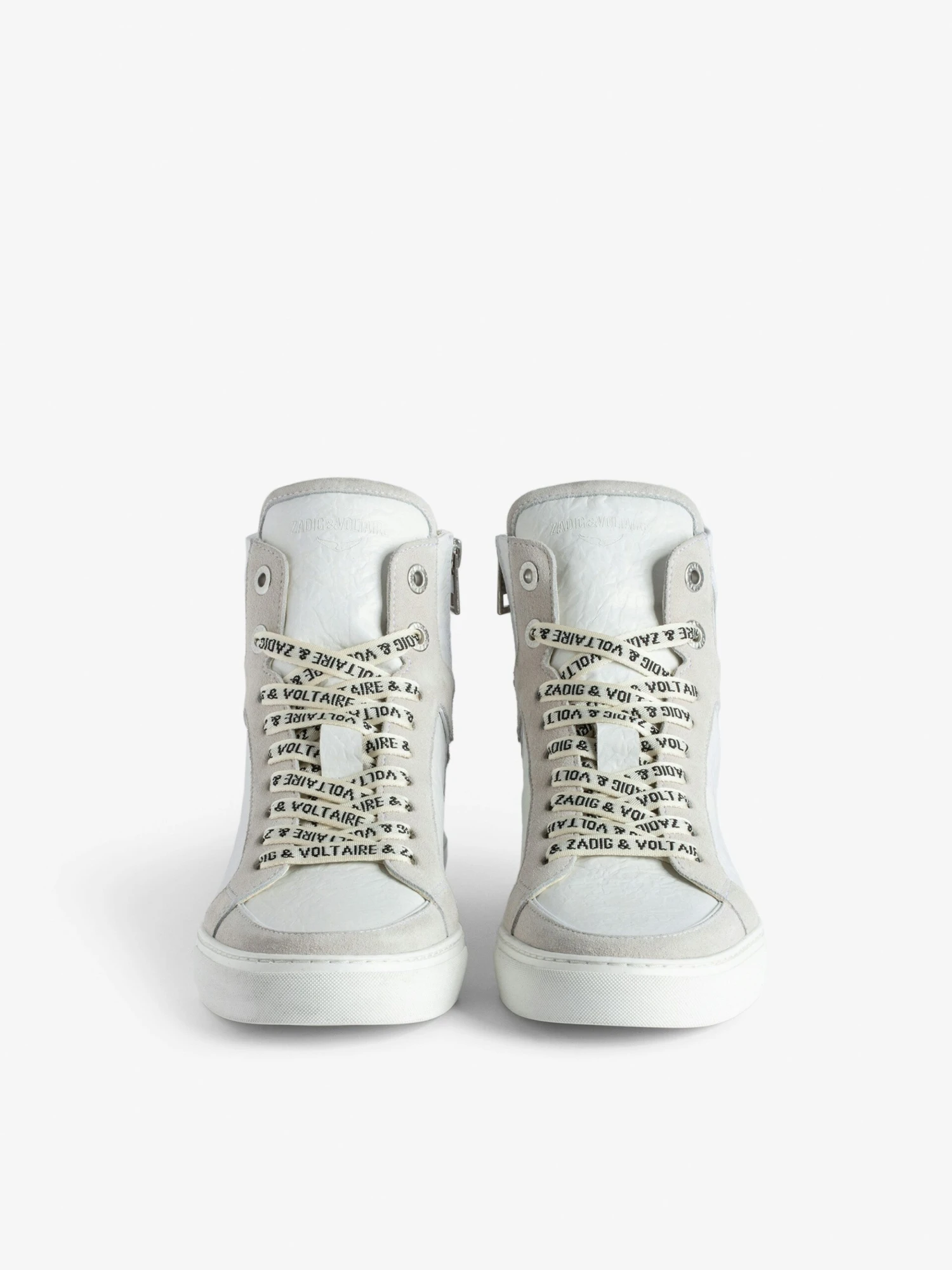 Zadig & Voltaire ZV1747 High Flash High-Top Crinkled Sneakers White 5 Zadig & Voltaire ZV1747 High Flash High-Top Crinkled Sneakers White - Image 3