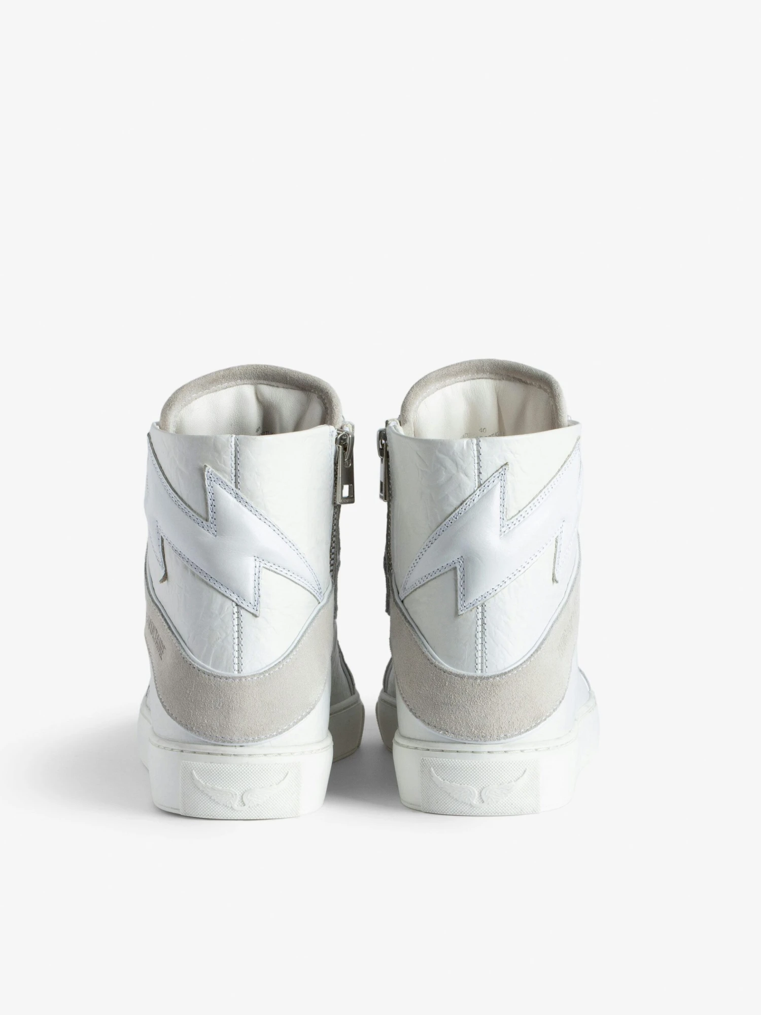 Zadig & Voltaire ZV1747 High Flash High-Top Crinkled Sneakers White 6 Zadig & Voltaire ZV1747 High Flash High-Top Crinkled Sneakers White - Image 4
