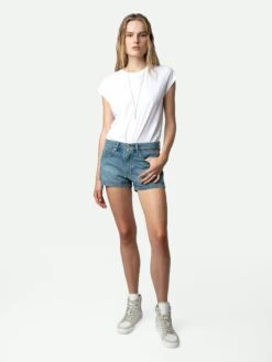 Zadig & Voltaire ZV1747 High Flash High-Top Crinkled Sneakers White 11 Zadig & Voltaire ZV1747 High Flash High-Top Crinkled Sneakers White -Zadig & Voltaire Clothing swsn00431 blanc hover 1