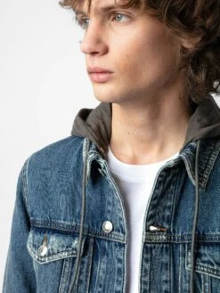 Zadig & Voltaire Bases Denim Jacket Stone 11 Zadig & Voltaire Bases Denim Jacket Stone -Zadig & Voltaire Clothing wmow00370 stone addi 2