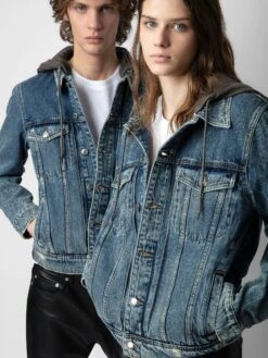 Zadig & Voltaire Bases Denim Jacket Stone 14 Zadig & Voltaire Bases Denim Jacket Stone -Zadig & Voltaire Clothing wmow00370 stone addi 3