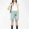 Zadig & Voltaire Sady Women's Denim Bermuda Shorts Light Blue 2 Zadig & Voltaire Sady Women's Denim Bermuda Shorts Light Blue -Zadig & Voltaire Clothing wwbs01161 light blue shooting modifier