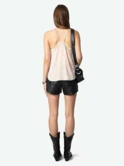 Zadig & Voltaire Christy Heart Camisole Pearly -Zadig & Voltaire Clothing wwcr01257 pearly back
