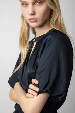 Zadig & Voltaire Romina Satin Dress Encre -Zadig & Voltaire Clothing wwdr01255 encre 4