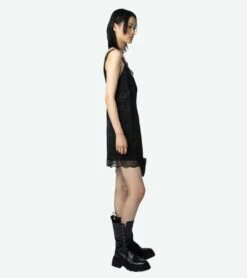 Zadig & Voltaire Renelle Silk Jacquard Dress Black -Zadig & Voltaire Clothing wwdr01273 noir 3