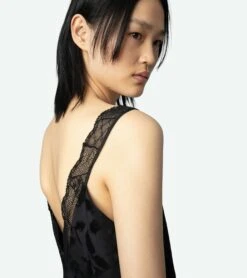 Zadig & Voltaire Renelle Silk Jacquard Dress Black -Zadig & Voltaire Clothing wwdr01273 noir 4