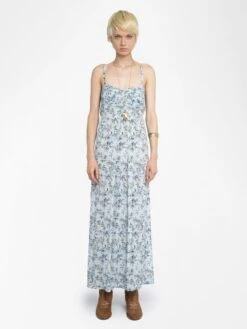 Zadig & Voltaire Rippie Dress Cloud 14 Zadig & Voltaire Rippie Dress Cloud -Zadig & Voltaire Clothing wwdr02673 cloud shooting