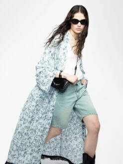 Zadig & Voltaire Long Viscose Floral Blue Kimono Cloud -Zadig & Voltaire Clothing wwow01682 cloud addi 1 modifier