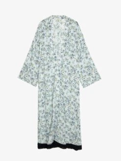 Zadig & Voltaire Long Viscose Floral Blue Kimono Cloud -Zadig & Voltaire Clothing wwow01682 cloud packshot