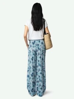Zadig & Voltaire Resort Women's Wide Leg Silk Pants Mist -Zadig & Voltaire Clothing wwpa01860 mist back