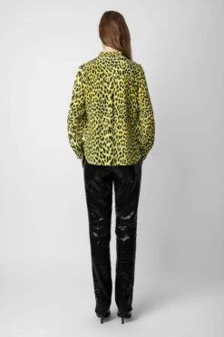 Zadig & Voltaire Taos Leopard Silk Blouse Jonquil -Zadig & Voltaire Clothing wwsh00525 jonquil 5