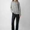 Zadig & Voltaire Morning Jacquard Silk Shirt Gris Moyen -Zadig & Voltaire Clothing wwsh00529 gris moyen 2