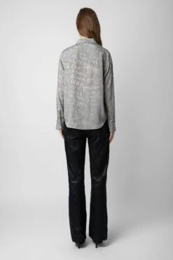Zadig & Voltaire Morning Jacquard Silk Shirt Gris Moyen -Zadig & Voltaire Clothing wwsh00529 gris moyen 5