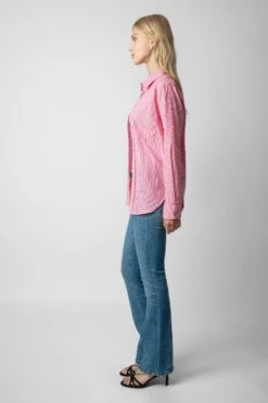 Zadig & Voltaire Taskiz Diamanté Shirt Rubber -Zadig & Voltaire Clothing wwsh00532 rubber 4