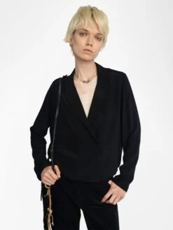 Zadig & Voltaire Tussi Soft Shirt Black -Zadig & Voltaire Clothing wwsh02232 black hover