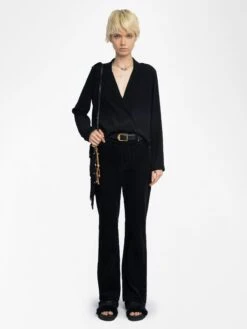 Zadig & Voltaire Tussi Soft Shirt Black -Zadig & Voltaire Clothing wwsh02232 black shooting