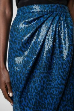 Zadig & Voltaire Jamelia Sequins Skirt Azur -Zadig & Voltaire Clothing wwsk00342 azur 8
