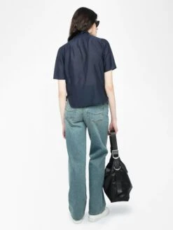 Zadig & Voltaire Topher Tomboy Women's Ruched Top Encre -Zadig & Voltaire Clothing wwto01992 encre addi 5