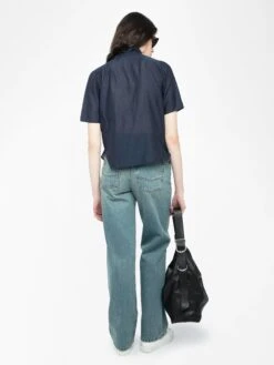 Zadig & Voltaire Elio Heart Embroidered Jeans Light Blue -Zadig & Voltaire Clothing wwto01992 encre back
