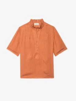 Zadig & Voltaire Topher Satin Top Sienna -Zadig & Voltaire Clothing wwto01998 sienna packshot