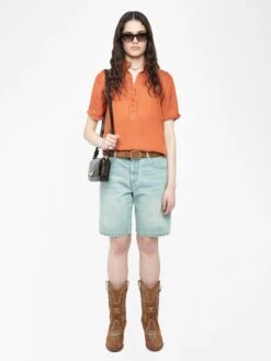 Zadig & Voltaire Topher Satin Top Sienna